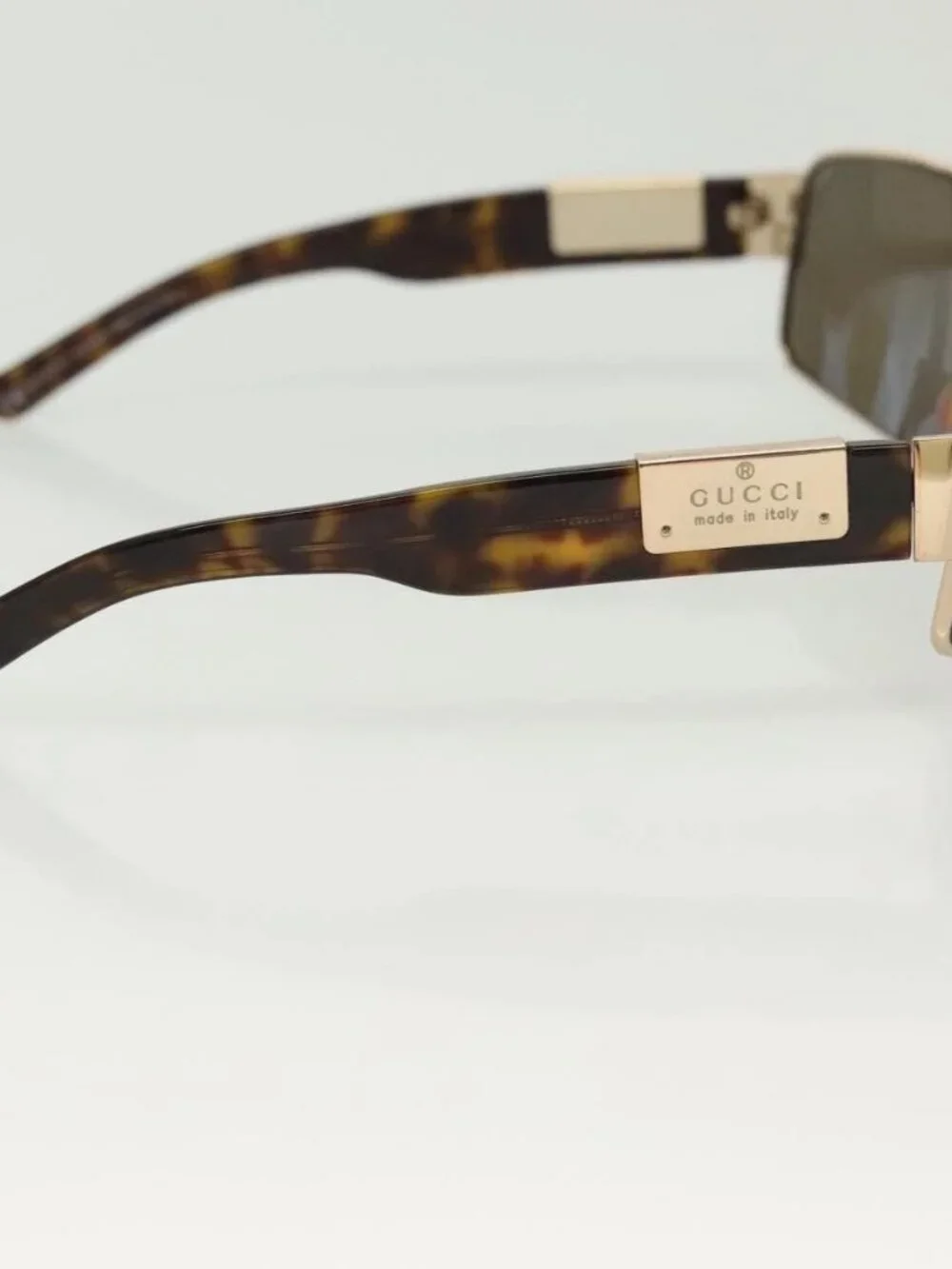 GUCCI Sunglasses Plastic Metal 2 Set Brown Black Auth bs29266